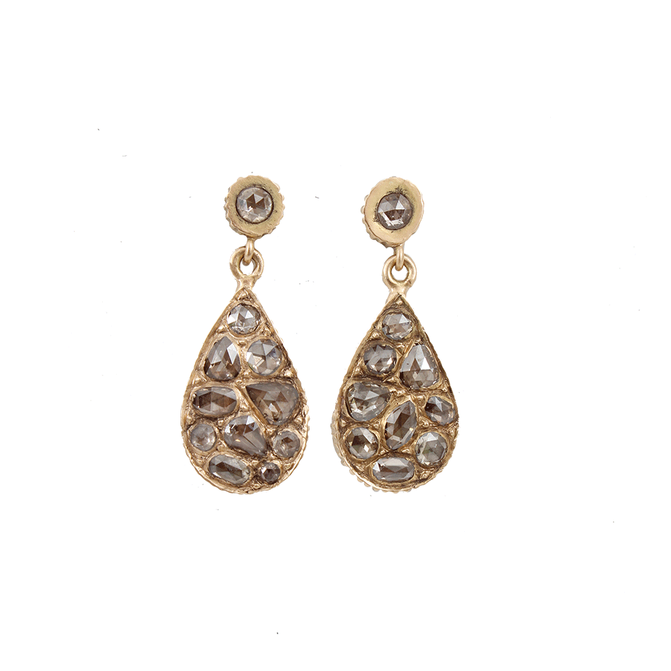 YOSSI HARARI-Sara Diamond Pear Shape Earrings-ROSE GOLD