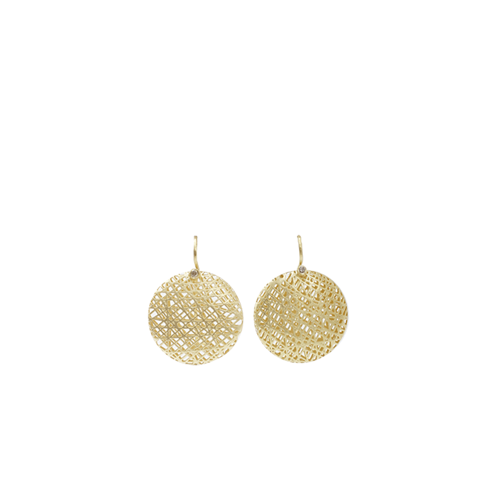 YOSSI HARARI-Medium Lace Earrings-YELLOW GOLD