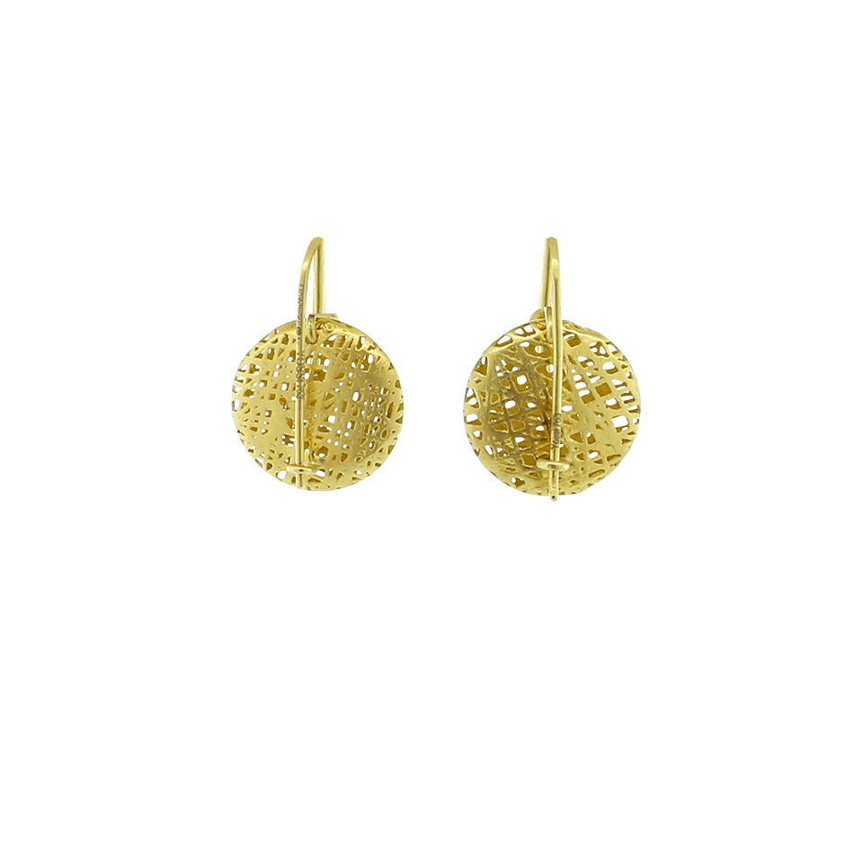 YOSSI HARARI-Round Lace Earrings-YELLOW GOLD