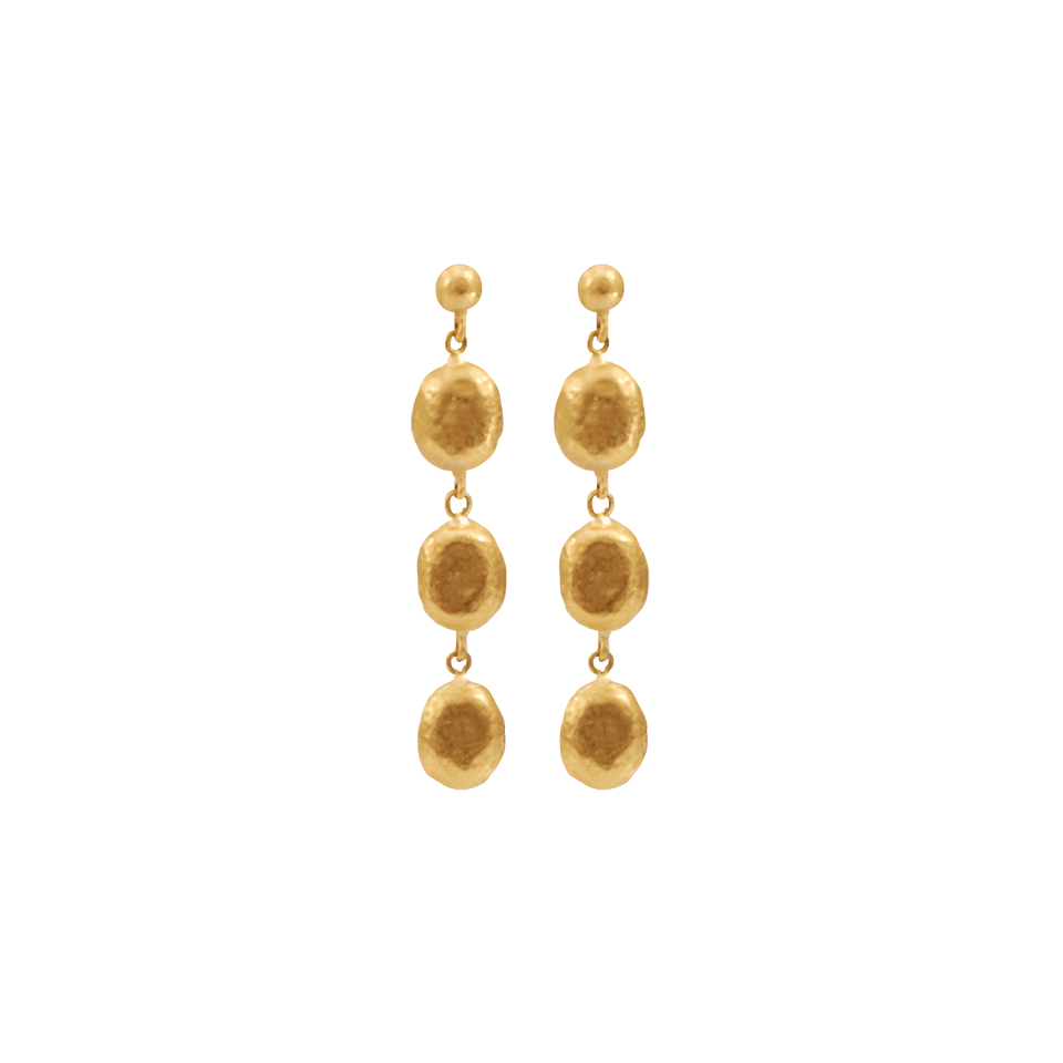 YOSSI HARARI-Roxanne Three Drop Earrings-YELLOW GOLD