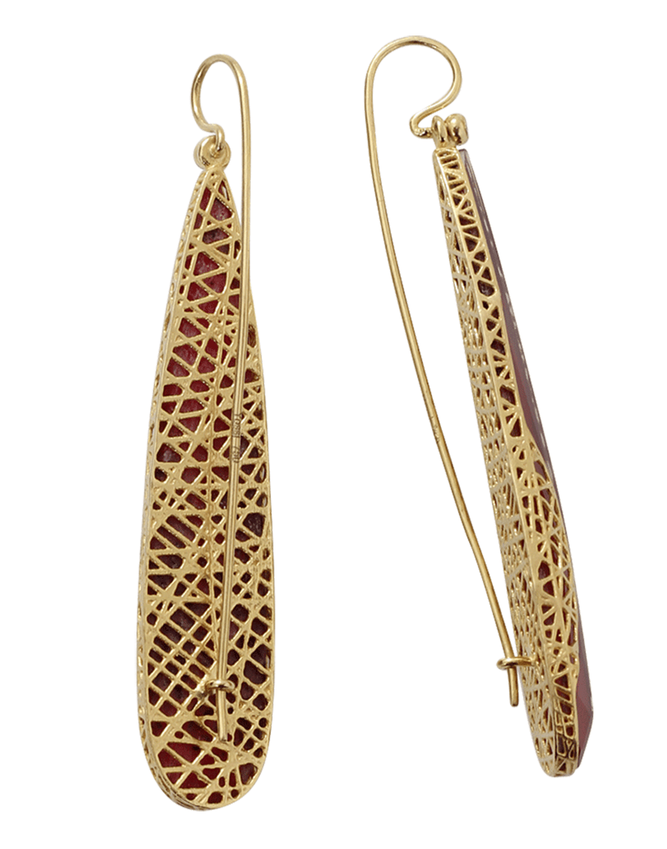 YOSSI HARARI-Ruby Slice Lace Earrings-YELLOW GOLD