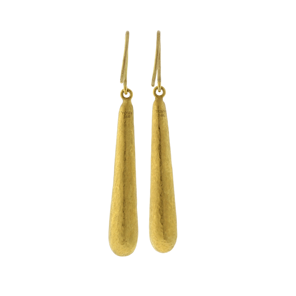 YOSSI HARARI-Skinny Cone Earrings-YELLOW GOLD