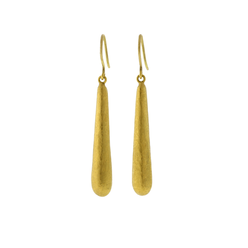 YOSSI HARARI-Skinny Cone Earrings-YELLOW GOLD