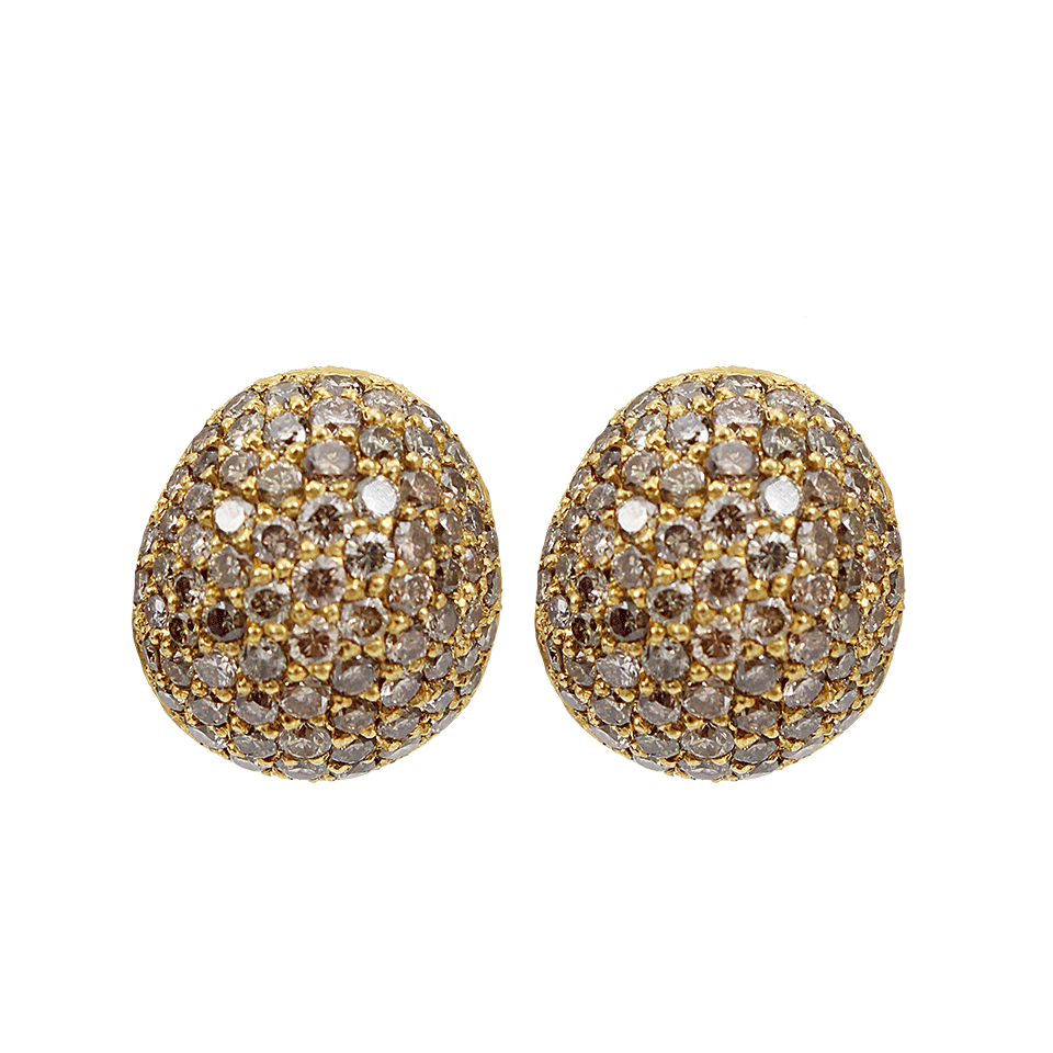 YOSSI HARARI-Small Cognac Diamond Roxanne Earrings-YELLOW GOLD
