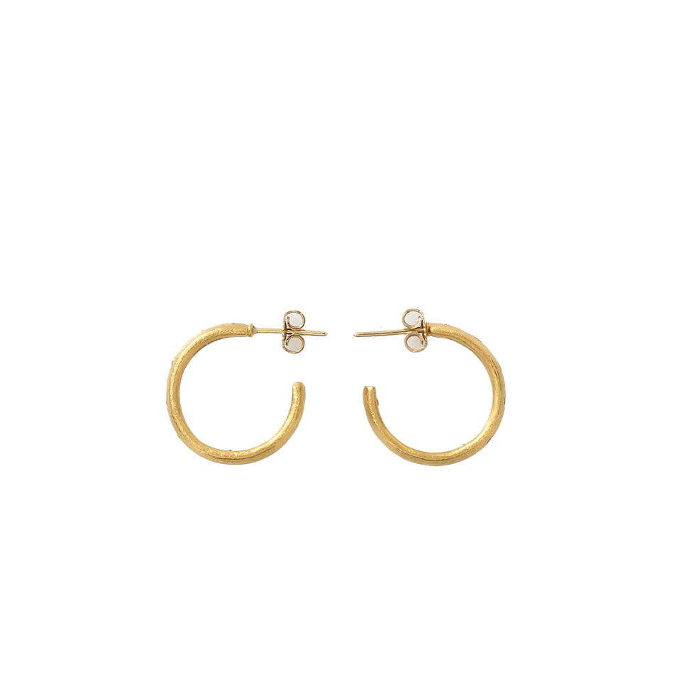YOSSI HARARI-Small Mica Diamond Hoop Earrings-YELLOW GOLD