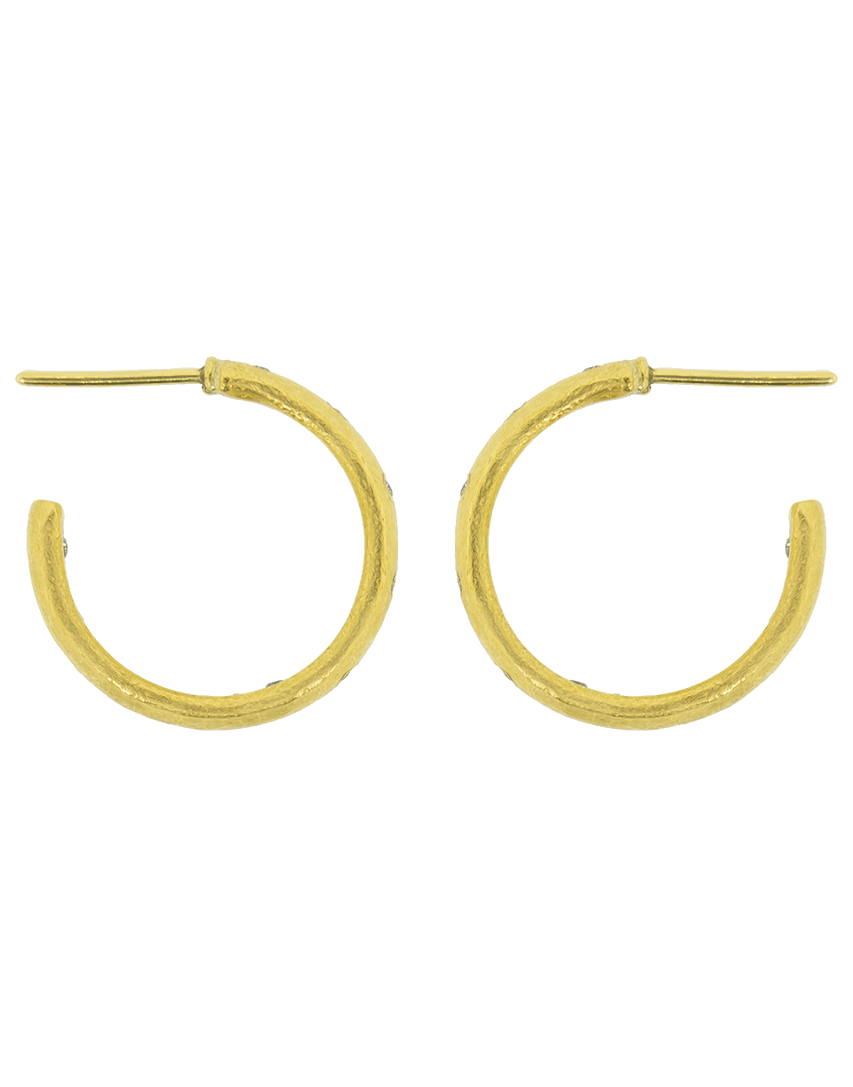 YOSSI HARARI-Small Mica Diamond Hoop Earrings-YELLOW GOLD