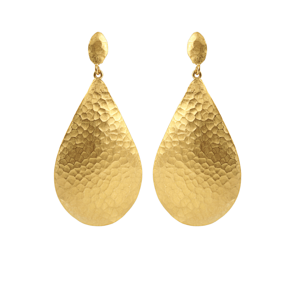YOSSI HARARI-Large Melissa Pear Drop Earrings-YLLW GLD