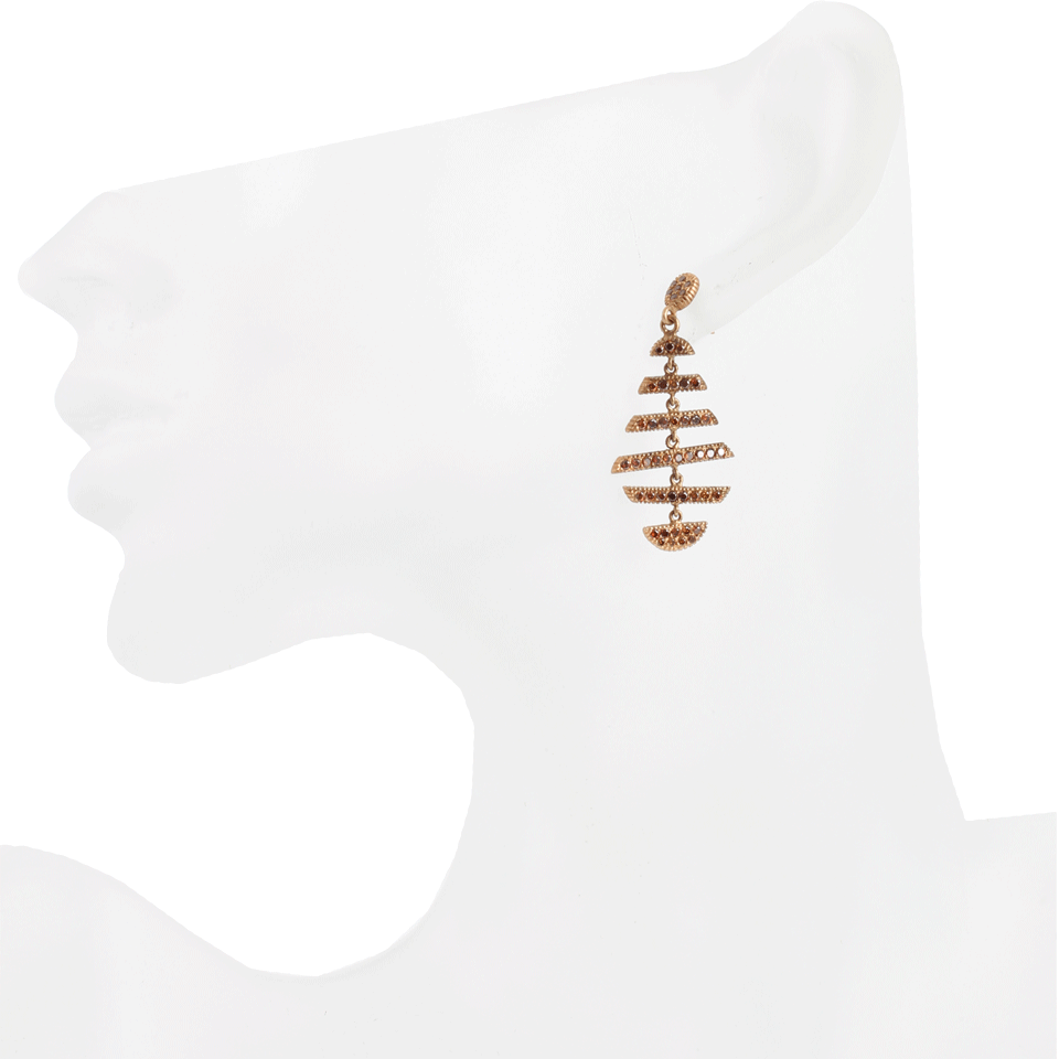 YOSSI HARARI-Medium Sticks and Stones Earrings-YLLW GLD