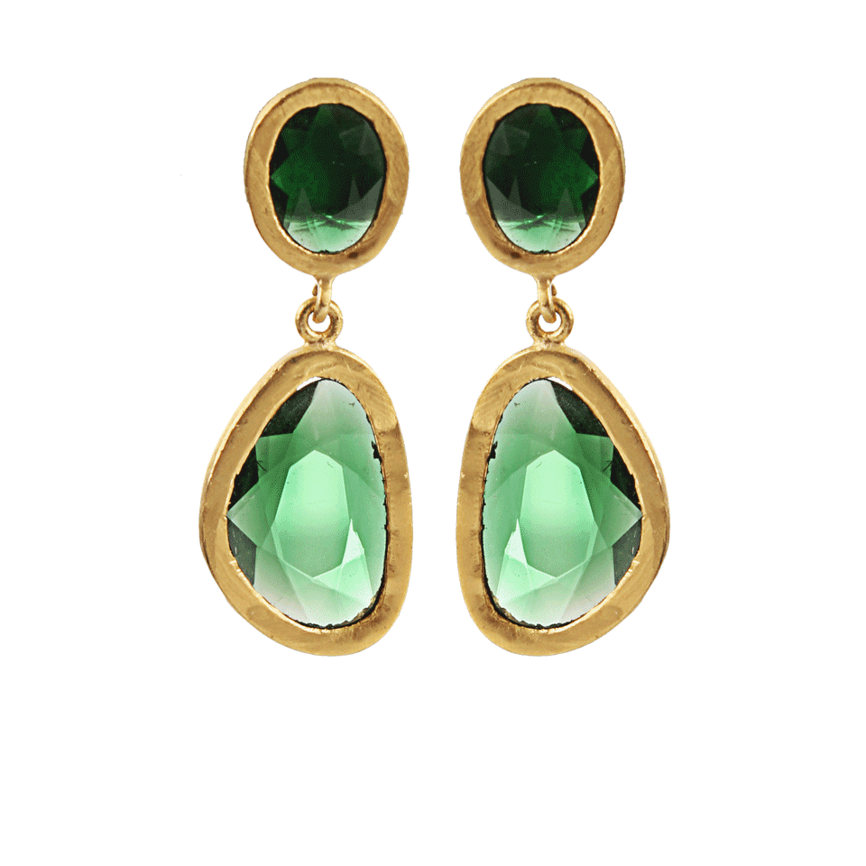 YOSSI HARARI-Mica Tourmaline Earrings-YLLW GLD