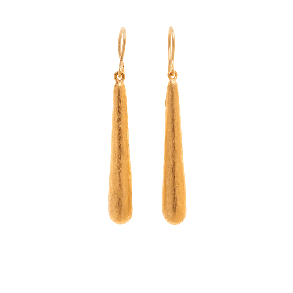 YOSSI HARARI-Skinny Cone Drop Earrings-YLLW GLD