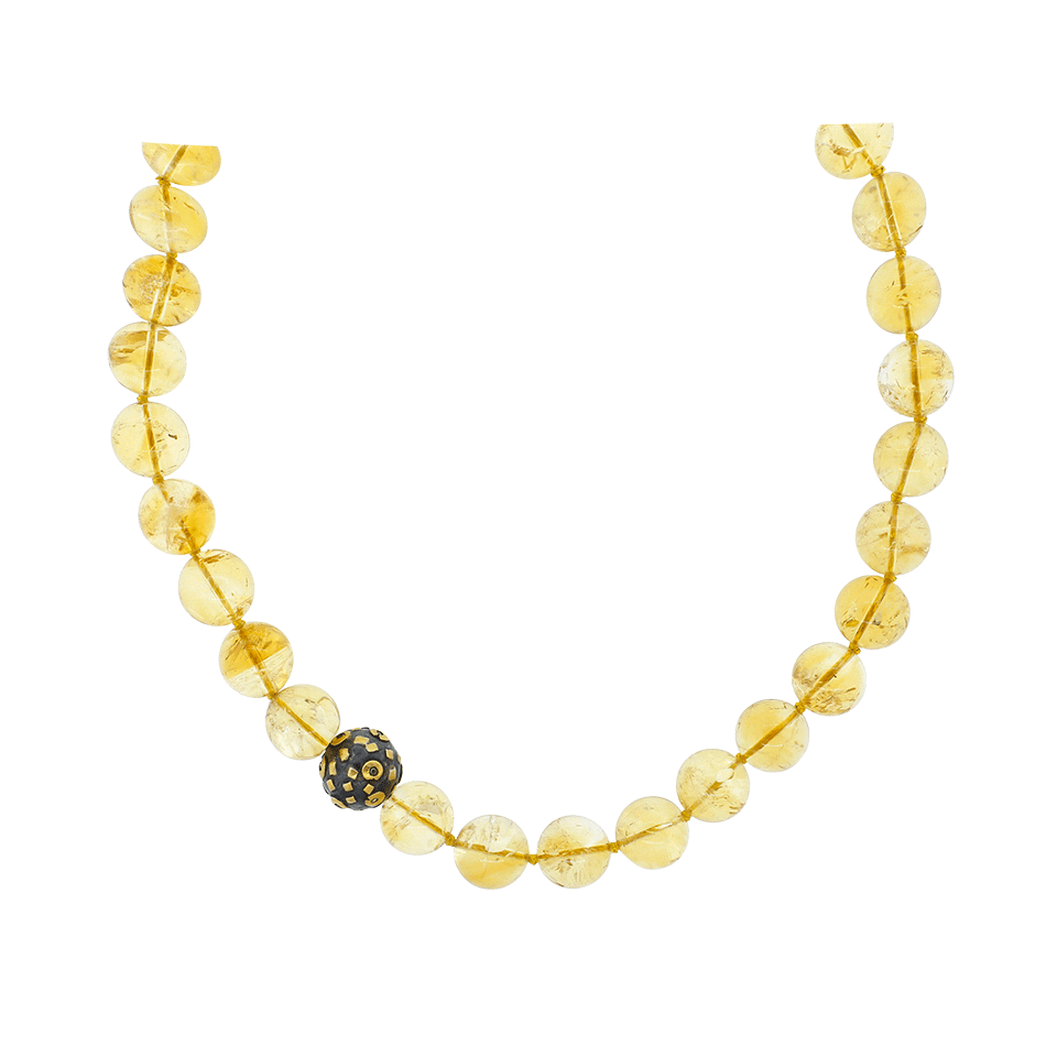 YOSSI HARARI-Libra Citrine Beaded Necklace-GILVER