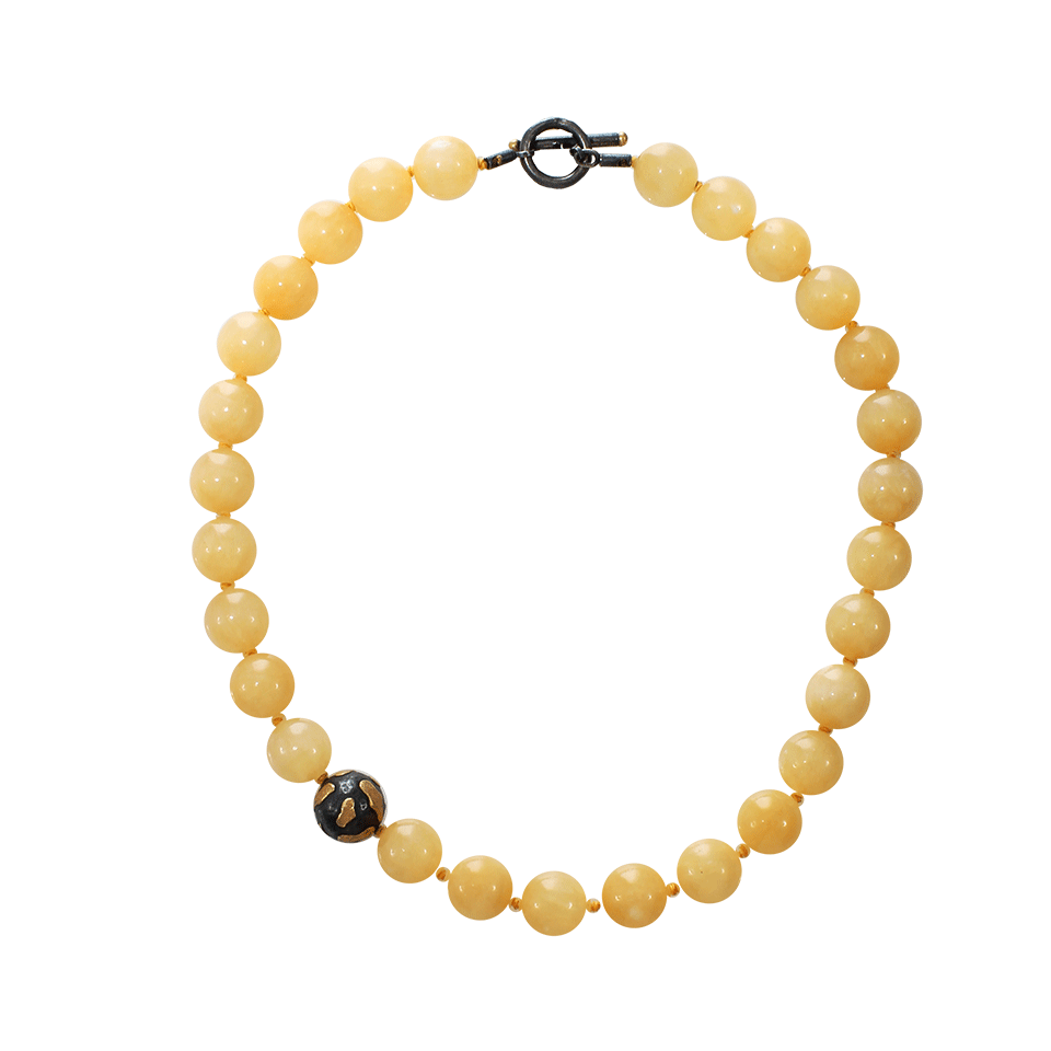 YOSSI HARARI-Libra Honey Jade Necklace-GILVER