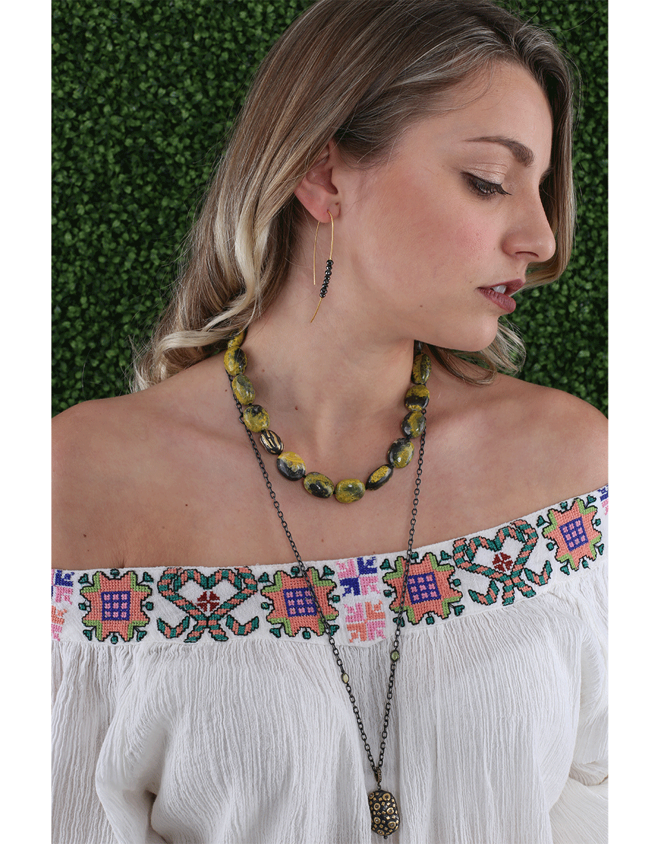 YOSSI HARARI-Libra Yellow Jasper Necklace-GILVER