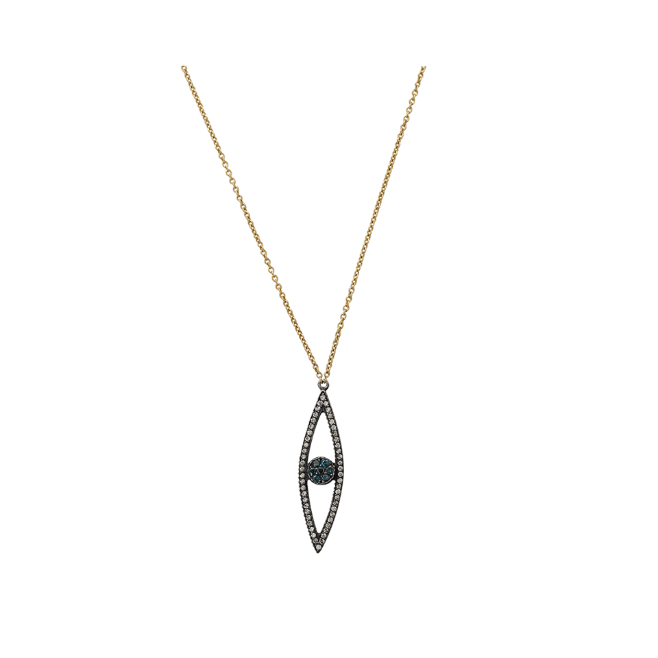 YOSSI HARARI-Lilah Evil Eye Diamond Necklace-GILVER