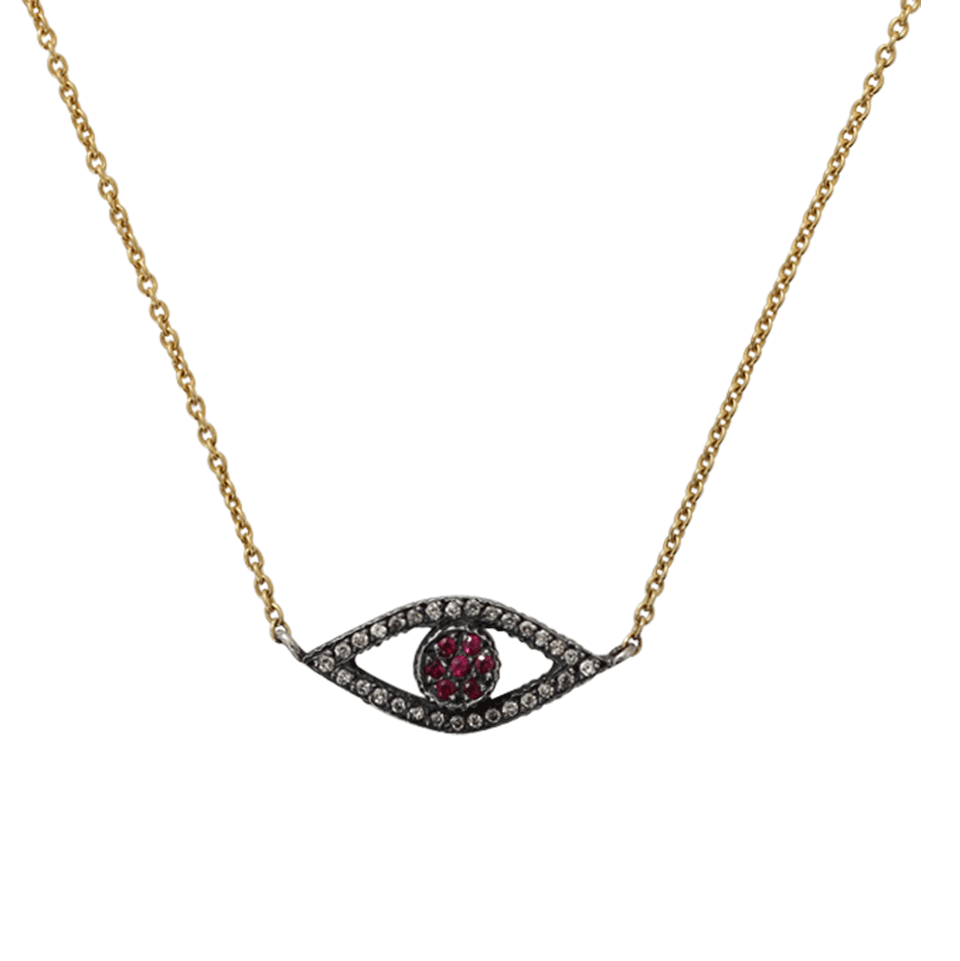 YOSSI HARARI-Lilah Evil Eye Ruby Necklace-GILVER