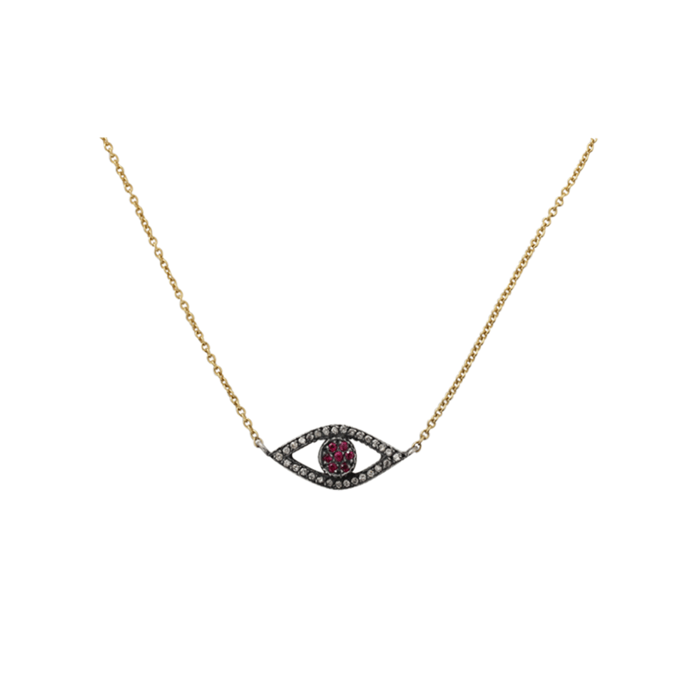 YOSSI HARARI-Lilah Evil Eye Ruby Necklace-GILVER