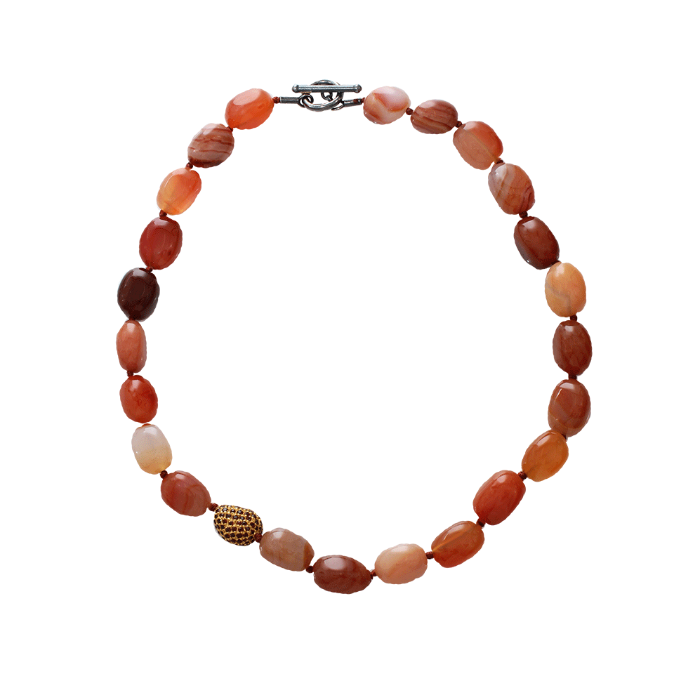 YOSSI HARARI-Roxanne Carnelian and Sapphire Bead Necklace-GILVER