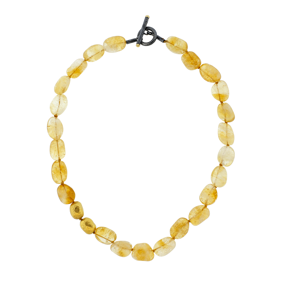 YOSSI HARARI-Roxanne Citrine Necklace-GILVER
