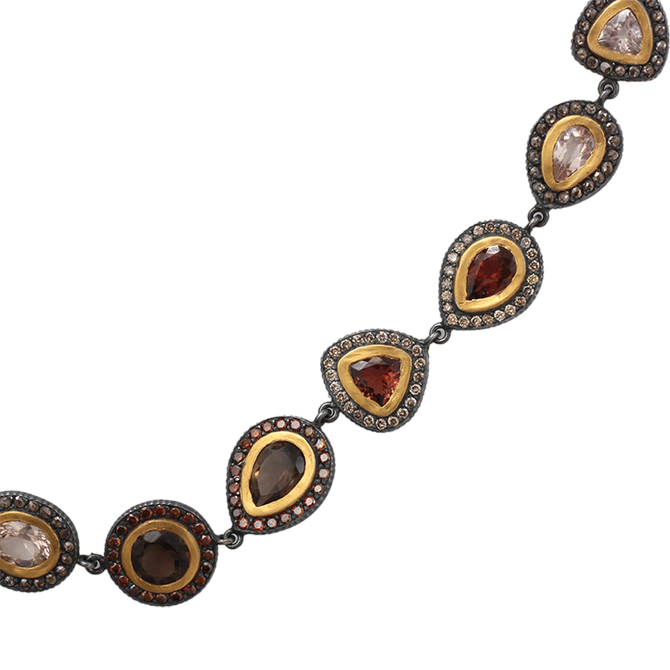 YOSSI HARARI-Carmen Ella Citrine And Sapphire Necklace-YELLOW GOLD