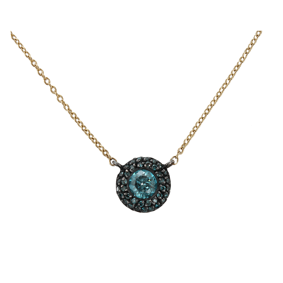YOSSI HARARI-Clara Blue Diamond Pendant Necklace-YELLOW GOLD