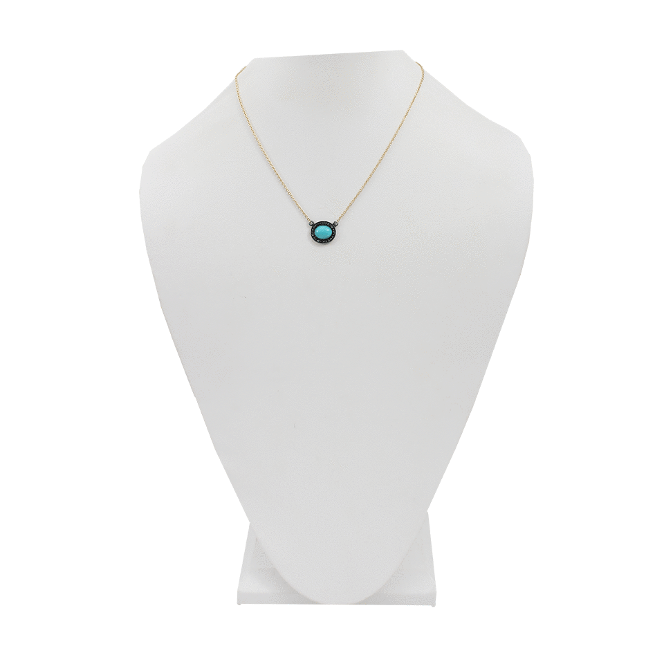 YOSSI HARARI-Ella Turquoise Pendant Necklace-YELLOW GOLD