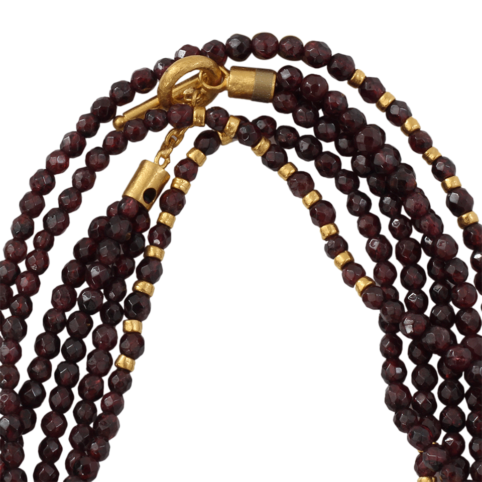 YOSSI HARARI-Garnet Tribe Wrap Necklace-YELLOW GOLD