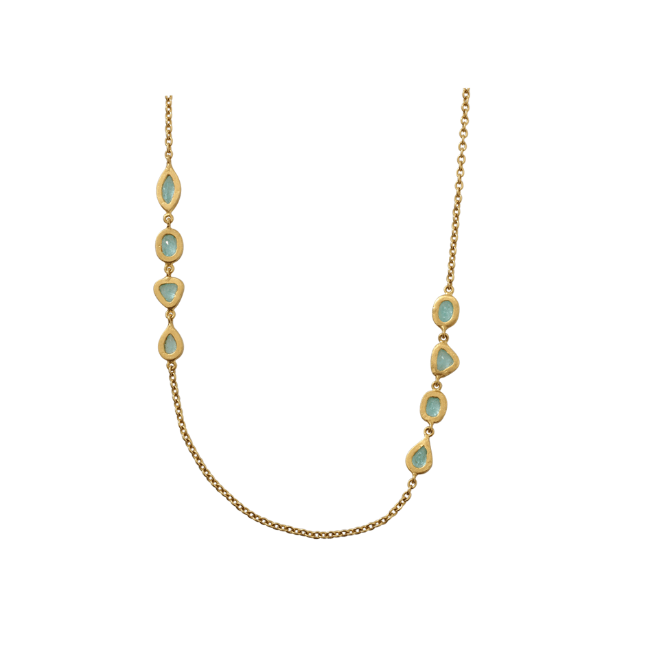 YOSSI HARARI-Mica Paraiba Wrap Chain Necklace-YELLOW GOLD