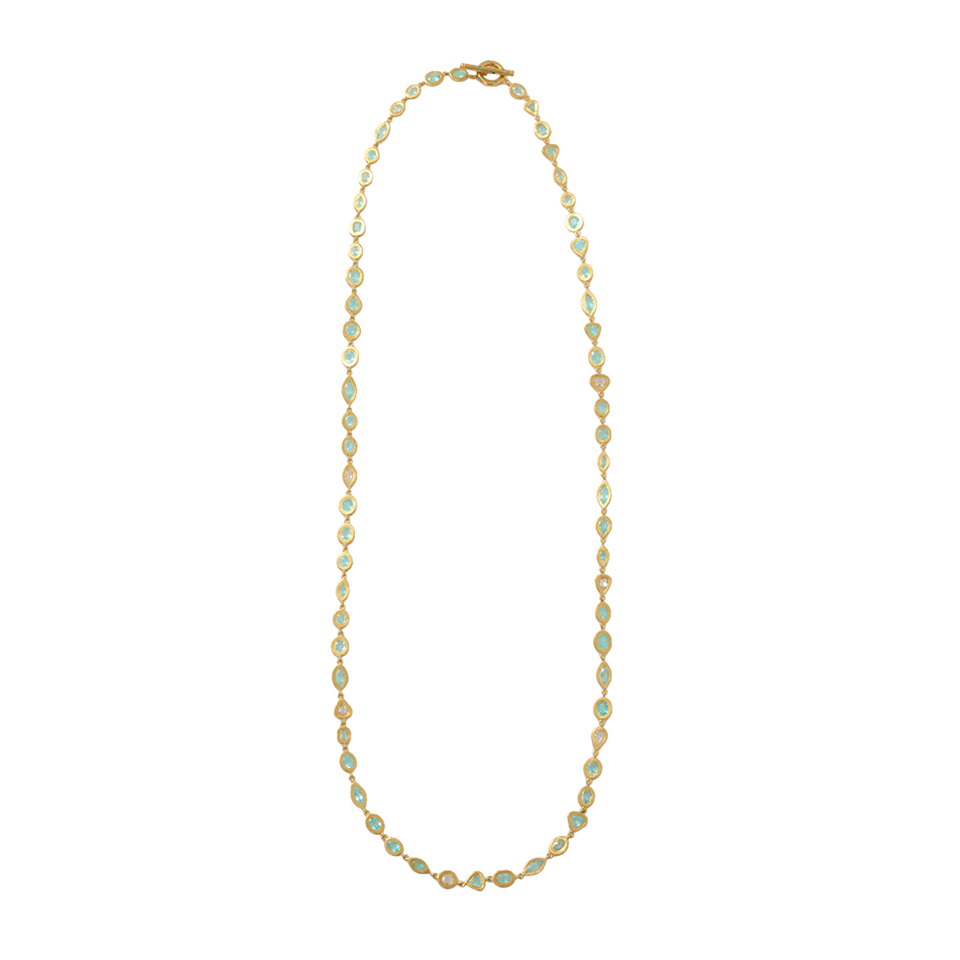 YOSSI HARARI-Mica Paraiba Wrap Necklace-YELLOW GOLD