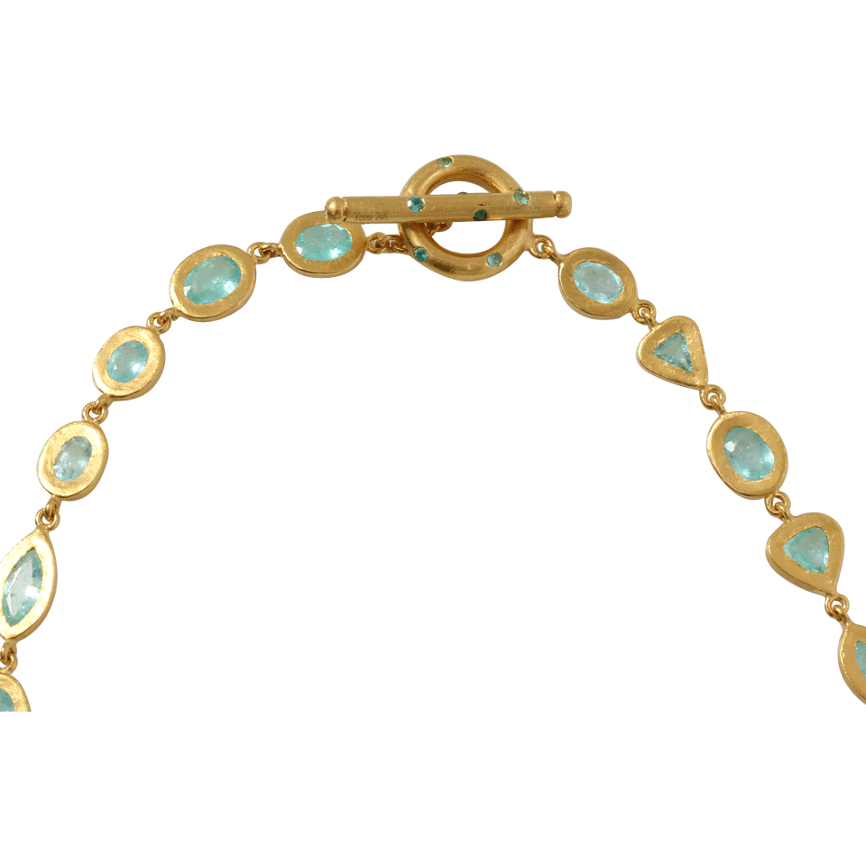 YOSSI HARARI-Mica Paraiba Wrap Necklace-YELLOW GOLD