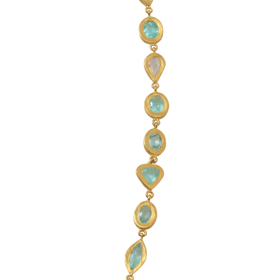 YOSSI HARARI-Mica Paraiba Wrap Necklace-YELLOW GOLD