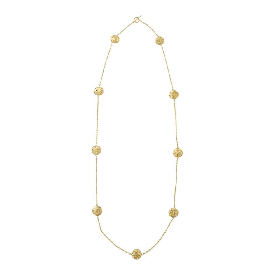 YOSSI HARARI-Nine Bead Lace Wrap Necklace-YELLOW GOLD