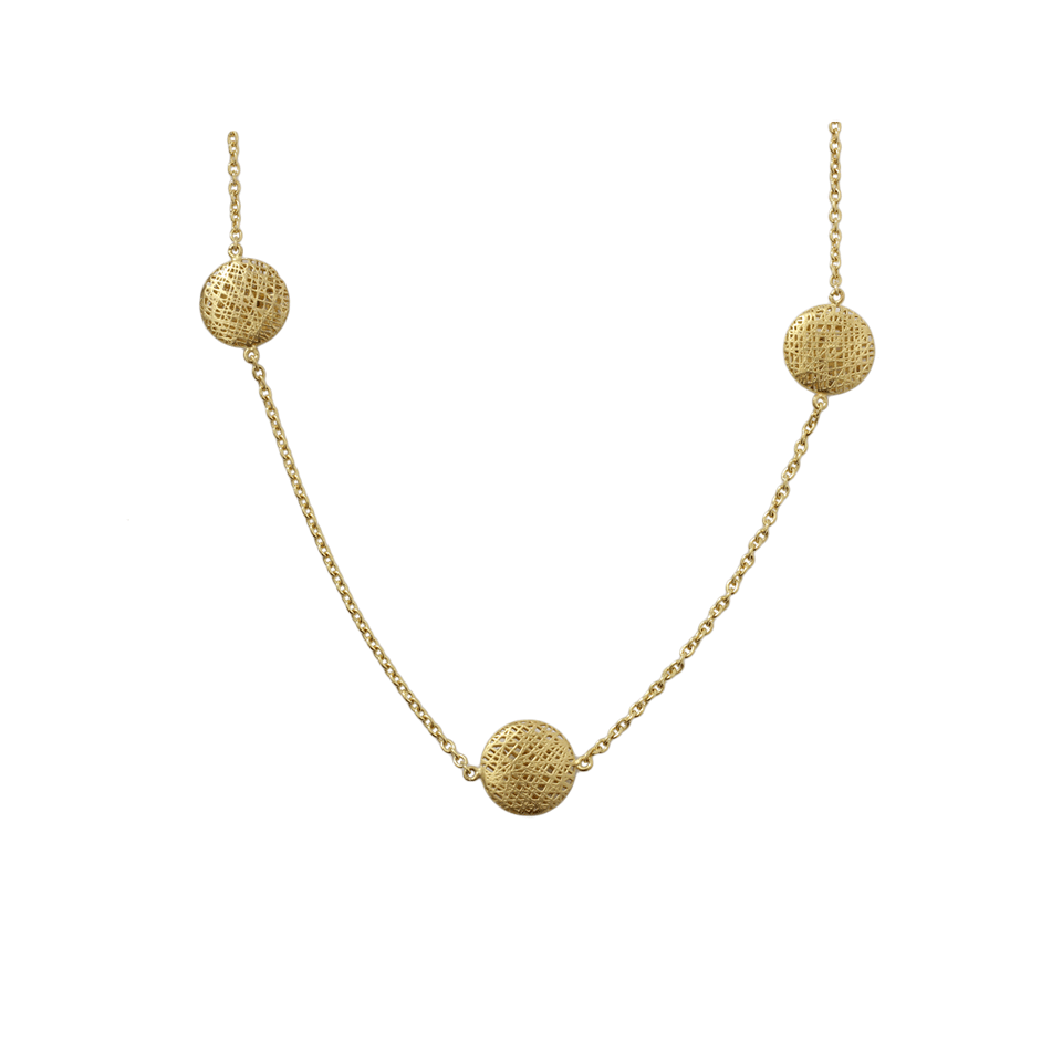 YOSSI HARARI-Nine Bead Lace Wrap Necklace-YELLOW GOLD