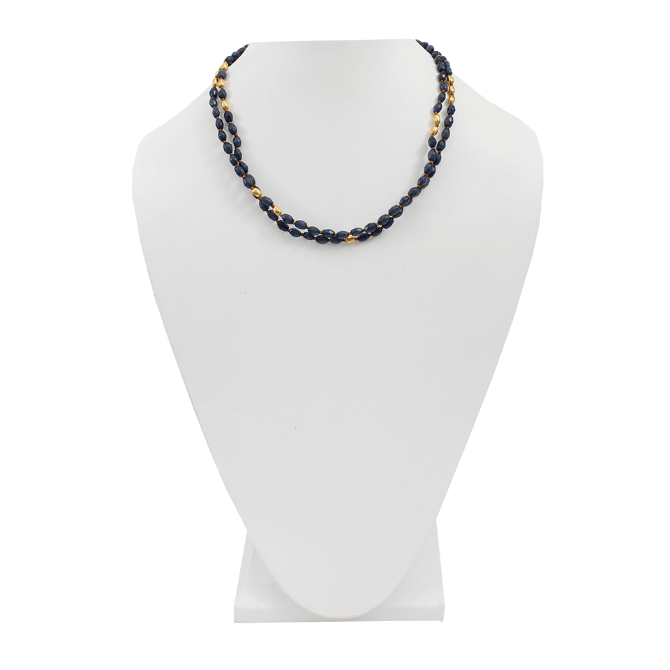 YOSSI HARARI-Roxanne Blue Sapphire Wrap Necklace-YELLOW GOLD