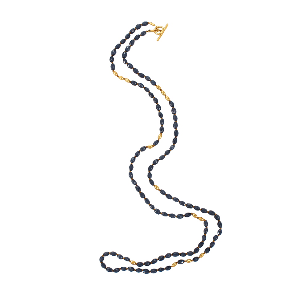 YOSSI HARARI-Roxanne Blue Sapphire Wrap Necklace-YELLOW GOLD