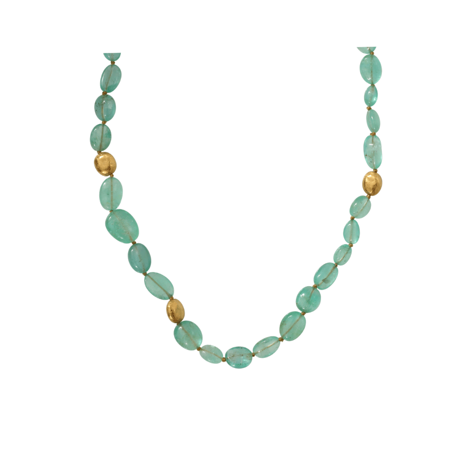 YOSSI HARARI-Roxanne Emerald Wrap Necklace-YELLOW GOLD