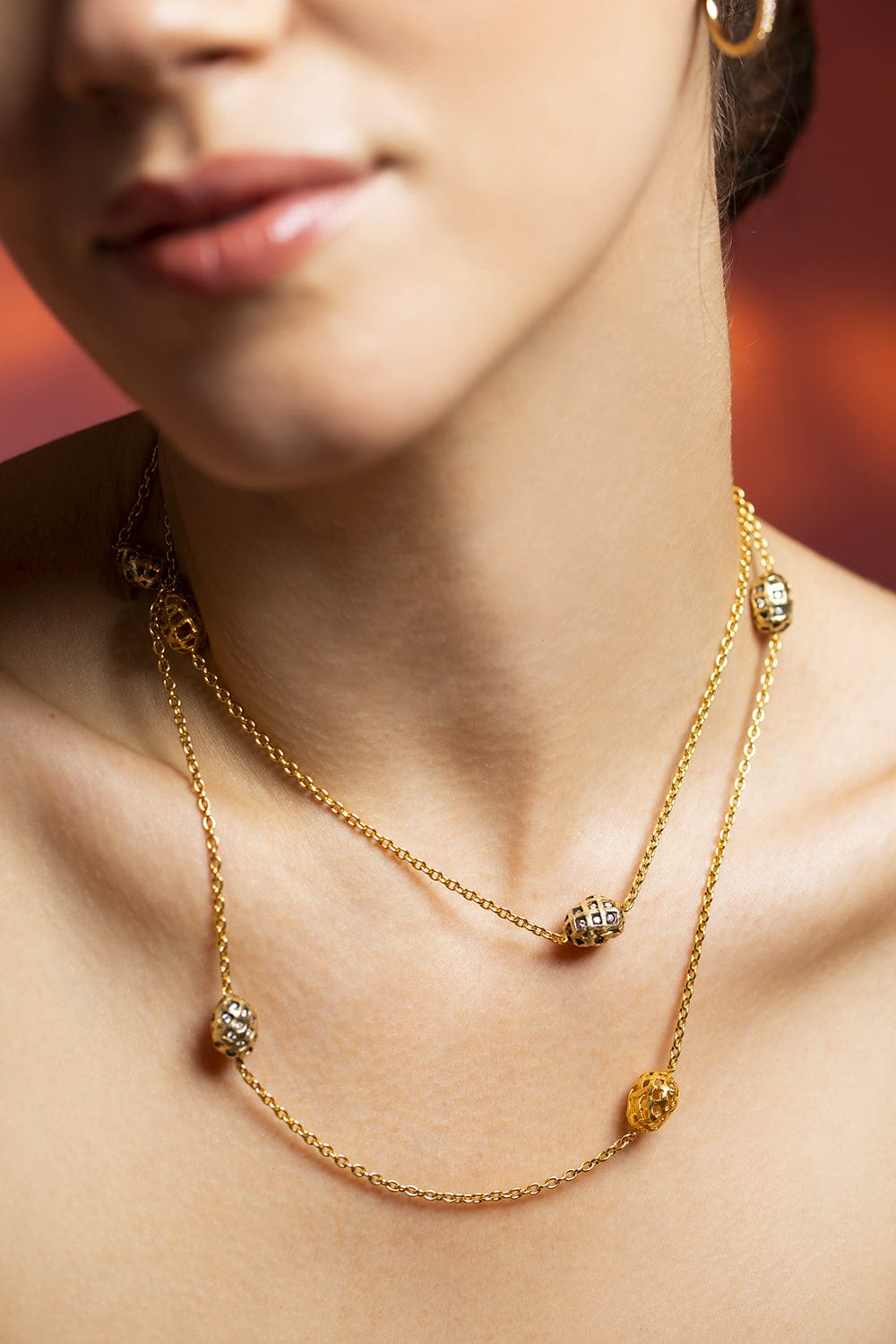 YOSSI HARARI-Roxanne Rattan Wrap Diamond Necklace-YELLOW GOLD