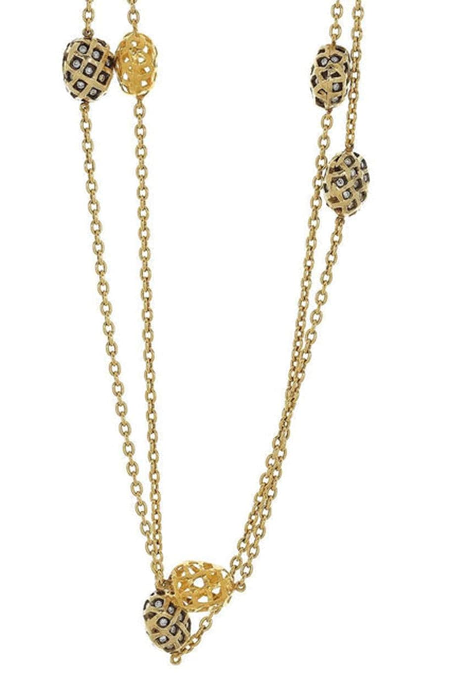 YOSSI HARARI-Roxanne Rattan Wrap Diamond Necklace-YELLOW GOLD