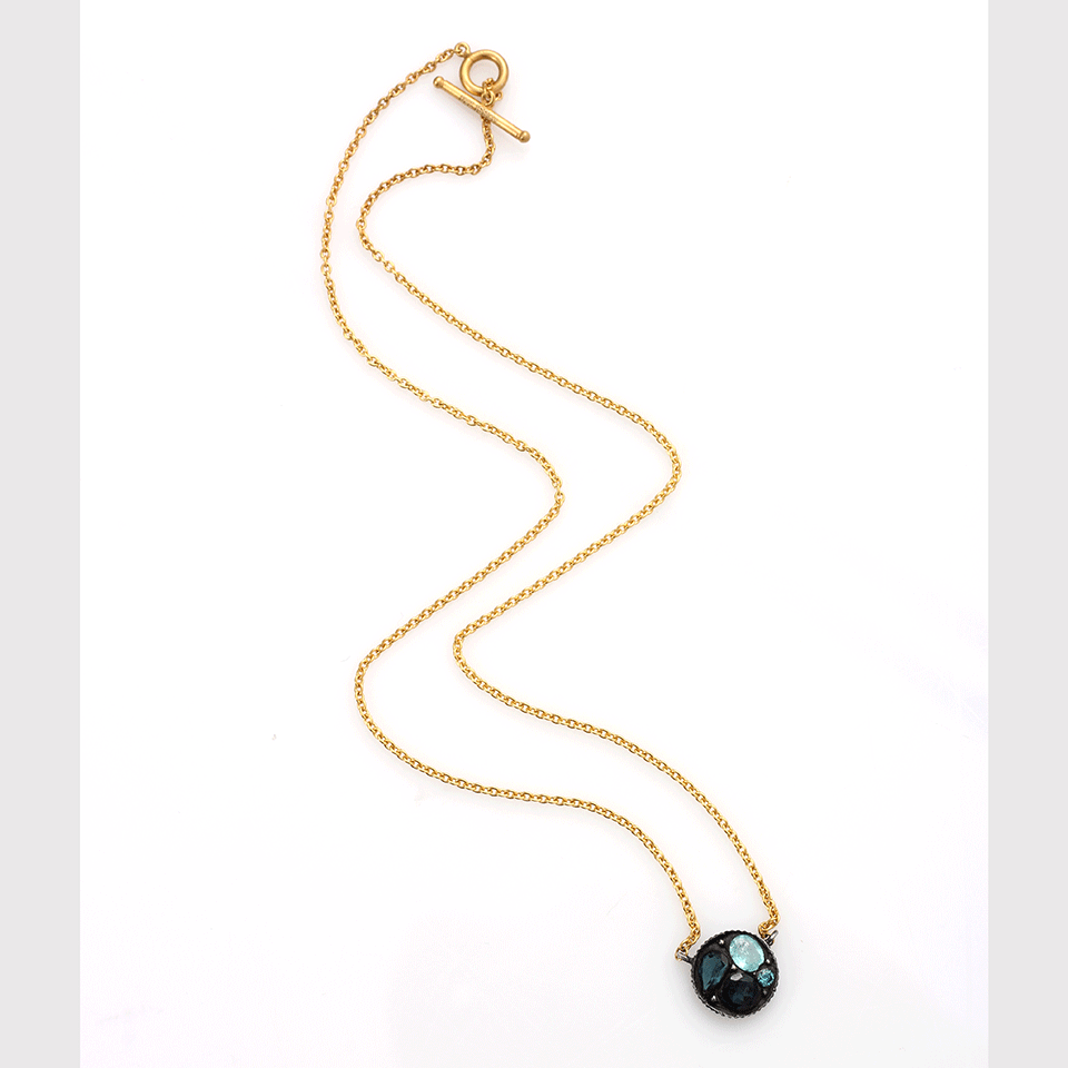 YOSSI HARARI-Sara Small Round Pendant-YELLOW GOLD