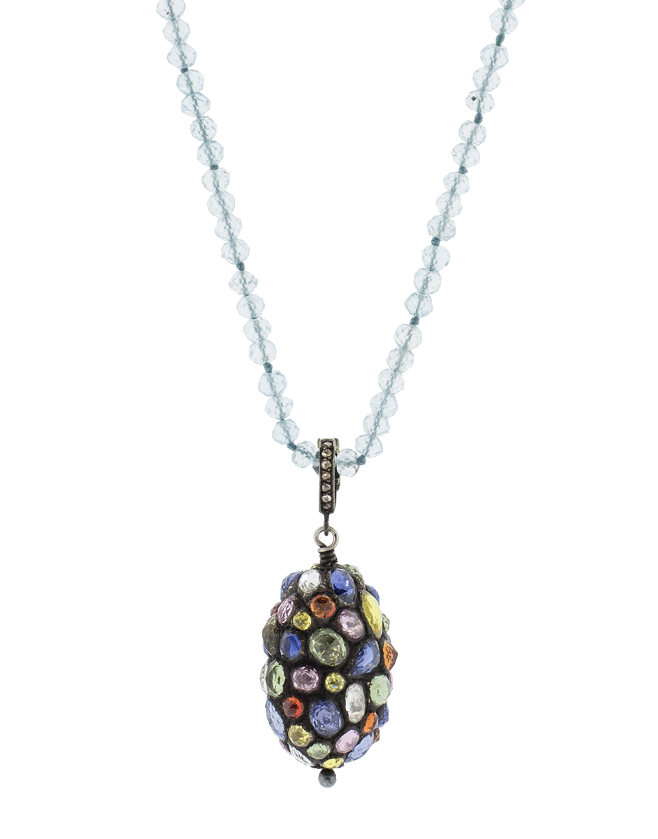 YOSSI HARARI-Helen Multi Color Sapphire Pendant-GILVER