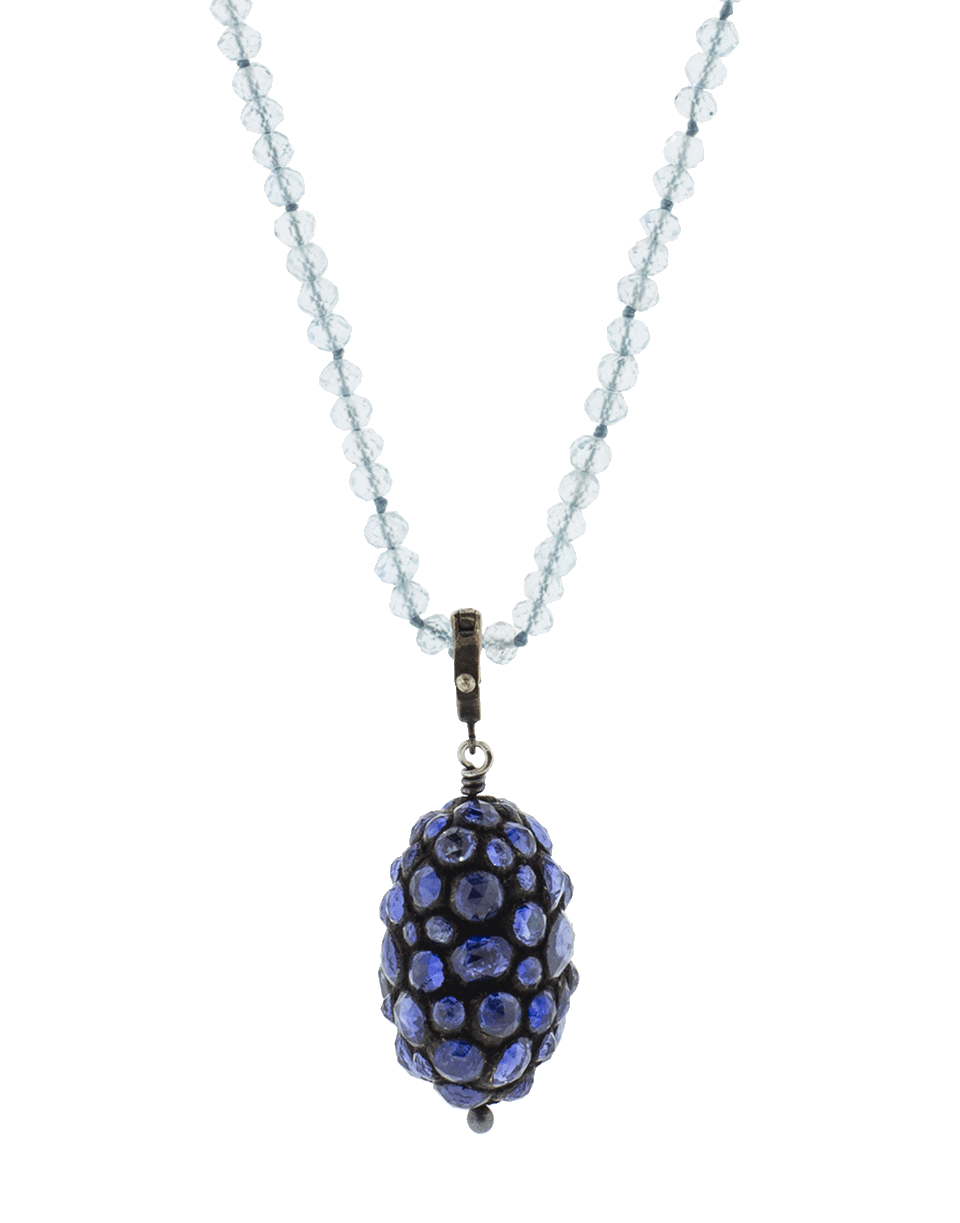 YOSSI HARARI-Large Helen Blue Sapphire Pendant-GILVER