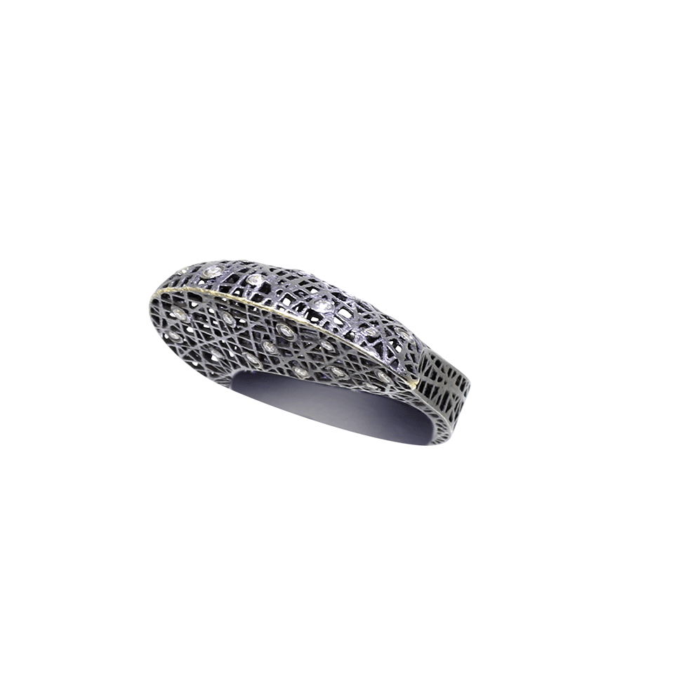 YOSSI HARARI-Lace Sculptural Ring-BLACK GOLD