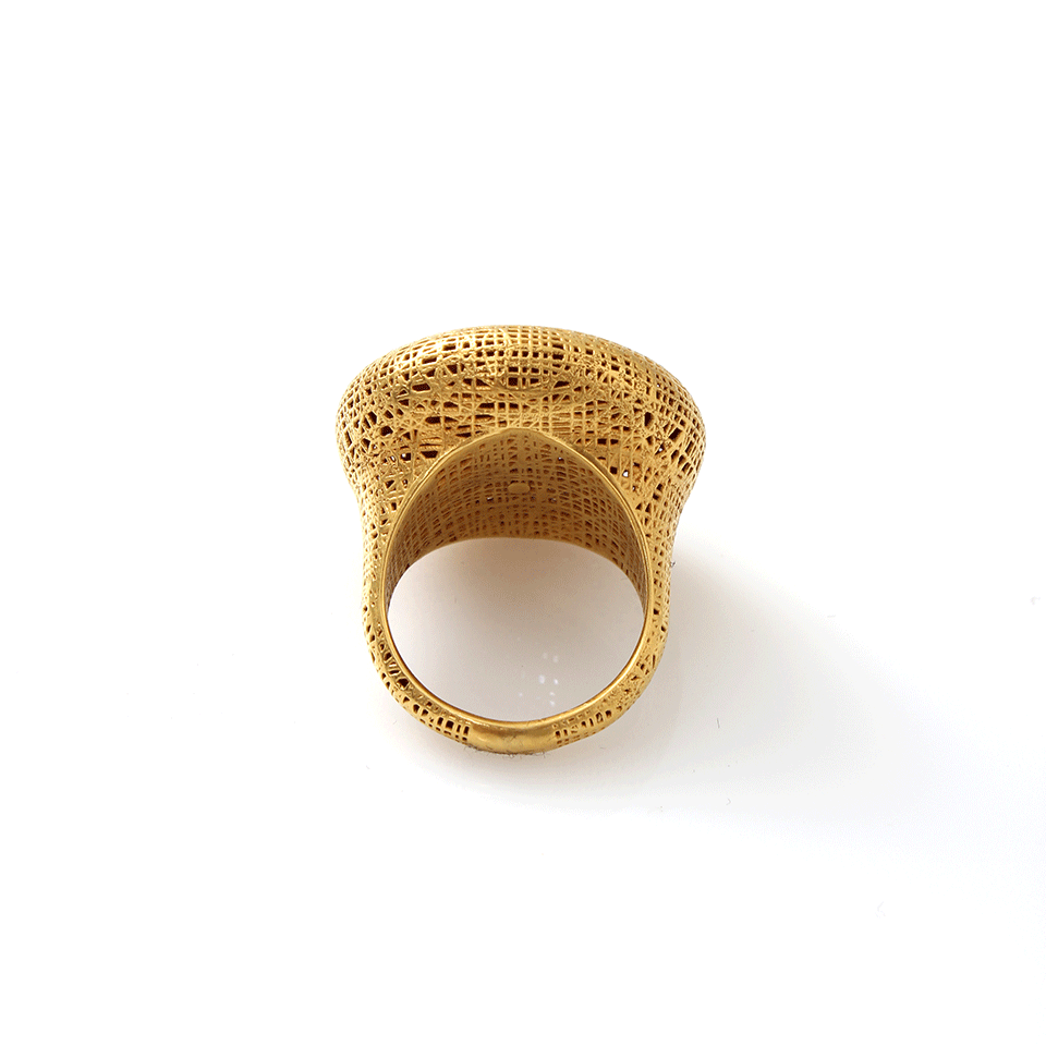 YOSSI HARARI-Lace Tanzanite Ring-YELLOW GOLD