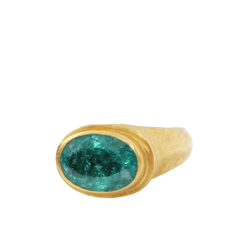 YOSSI HARARI-Carmen Paraiba Tourmaline Ring-YELLOW GOLD