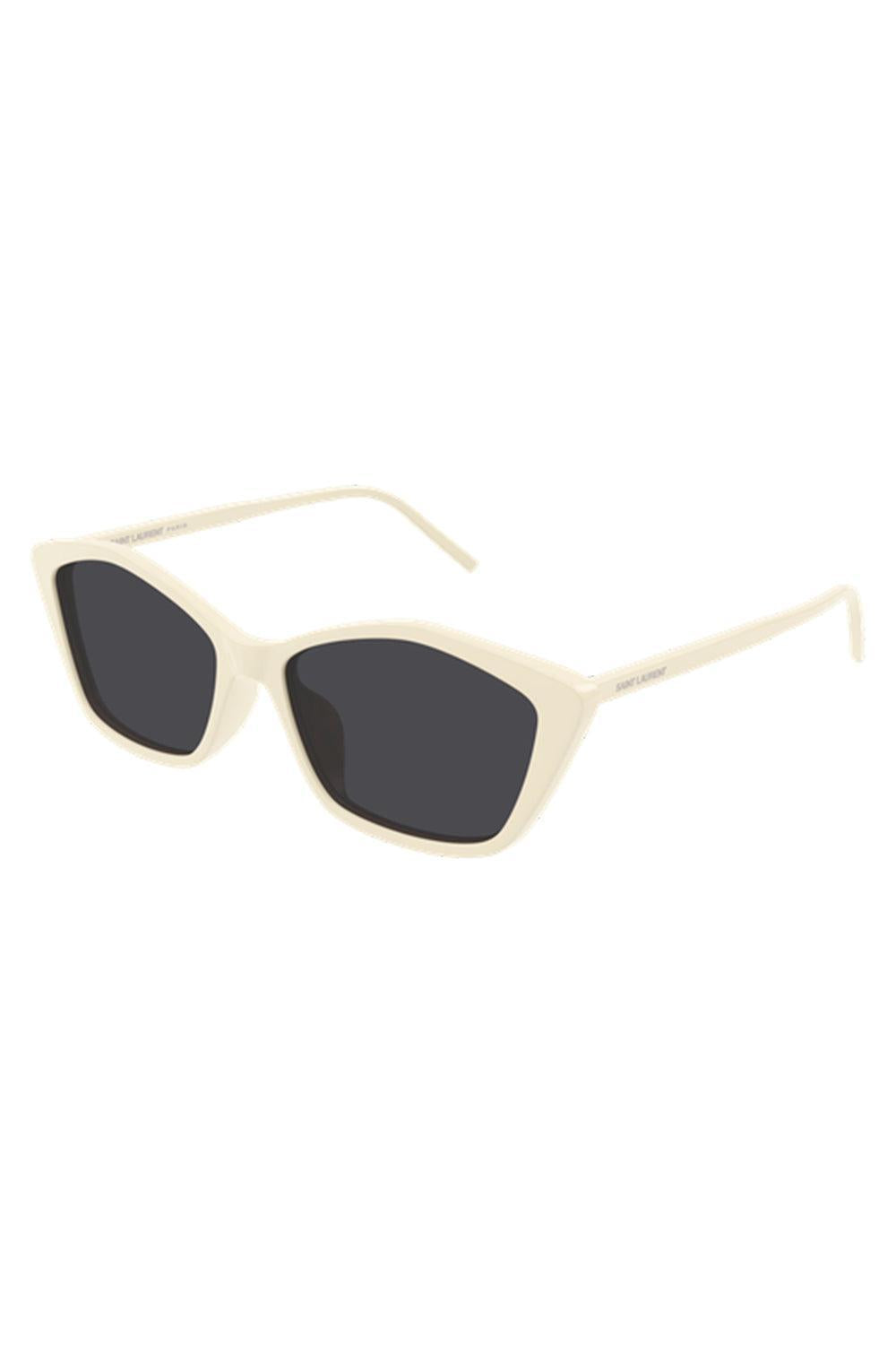 Rectangle Sunglasses - Ivory Black-CREAM-ACCESSORIESUNGLASSES-SAINT LAURENT
