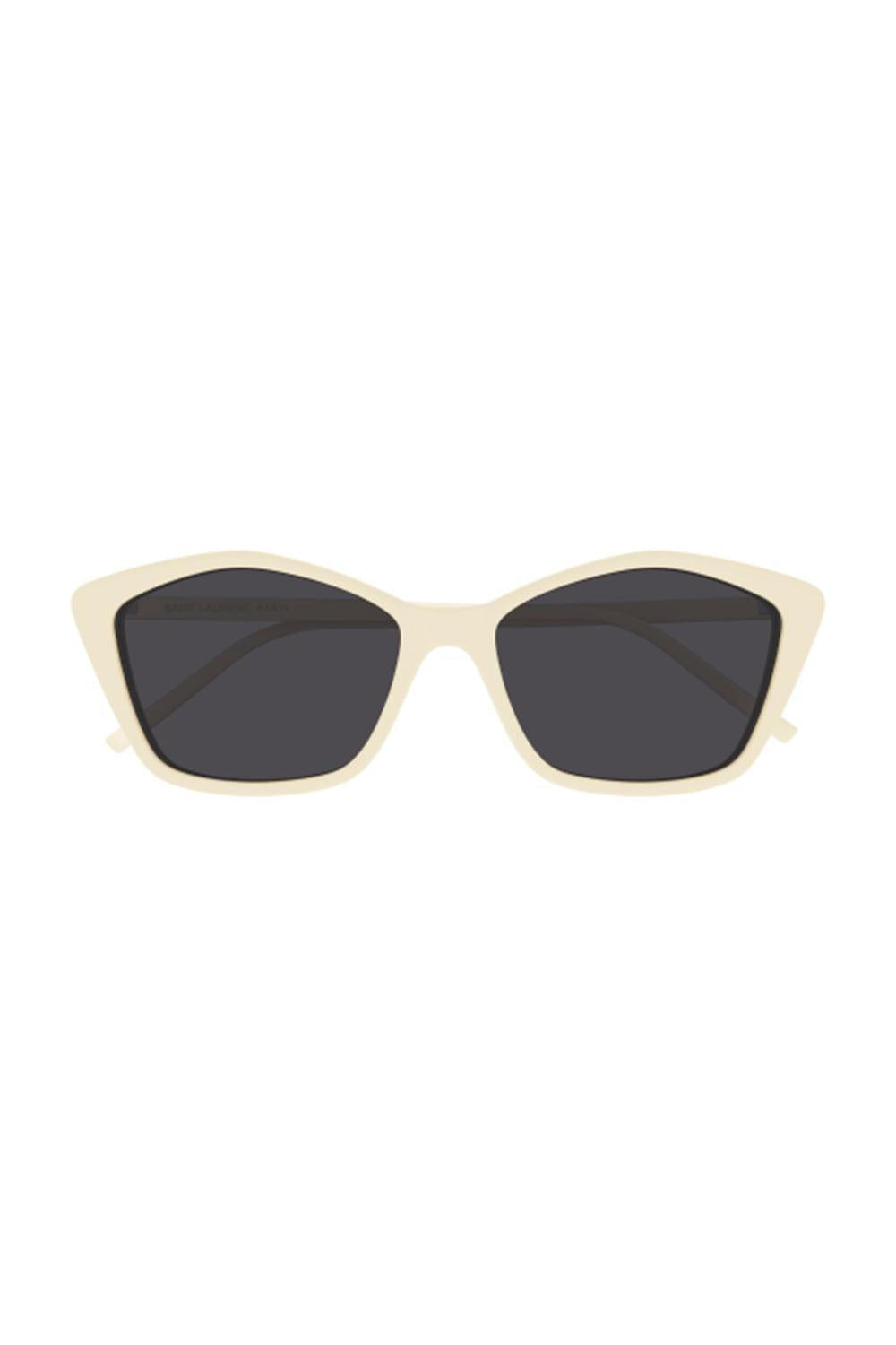 Rectangle Sunglasses - Ivory Black-CREAM-ACCESSORIESUNGLASSES-SAINT LAURENT