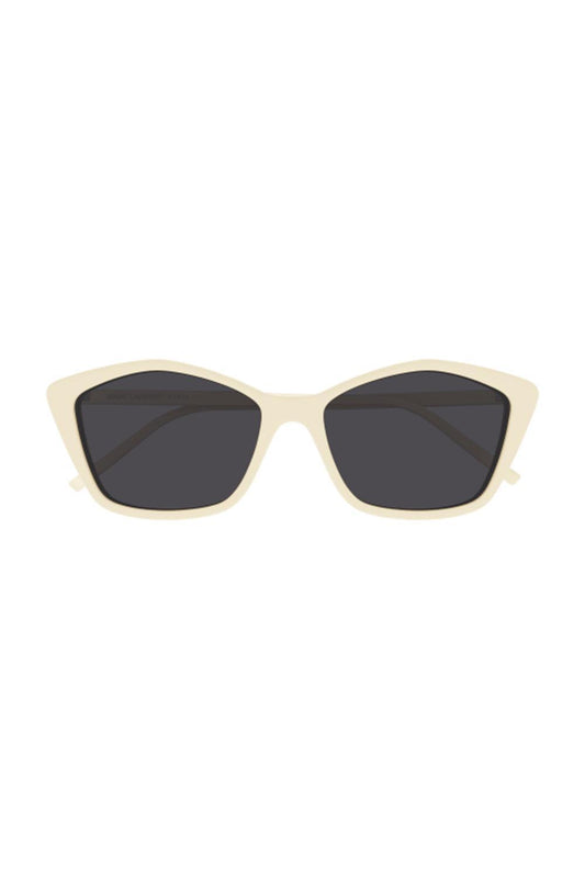 Rectangle Sunglasses - Ivory Black-CREAM-ACCESSORIESUNGLASSES-SAINT LAURENT