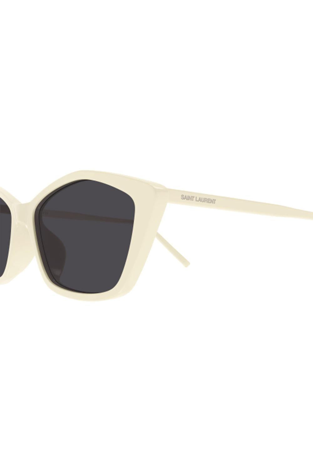 Rectangle Sunglasses - Ivory Black-CREAM-ACCESSORIESUNGLASSES-SAINT LAURENT