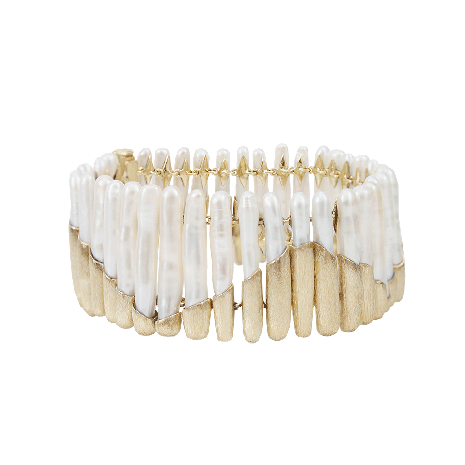YVEL-Fresh Water Coin Pearl Bracelet-YELLOW GOLD
