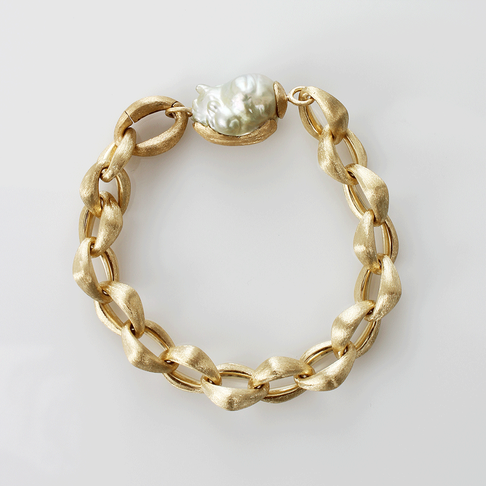 YVEL-Multi Color Baroque South Sea Pearl Bracelet-YELLOW GOLD