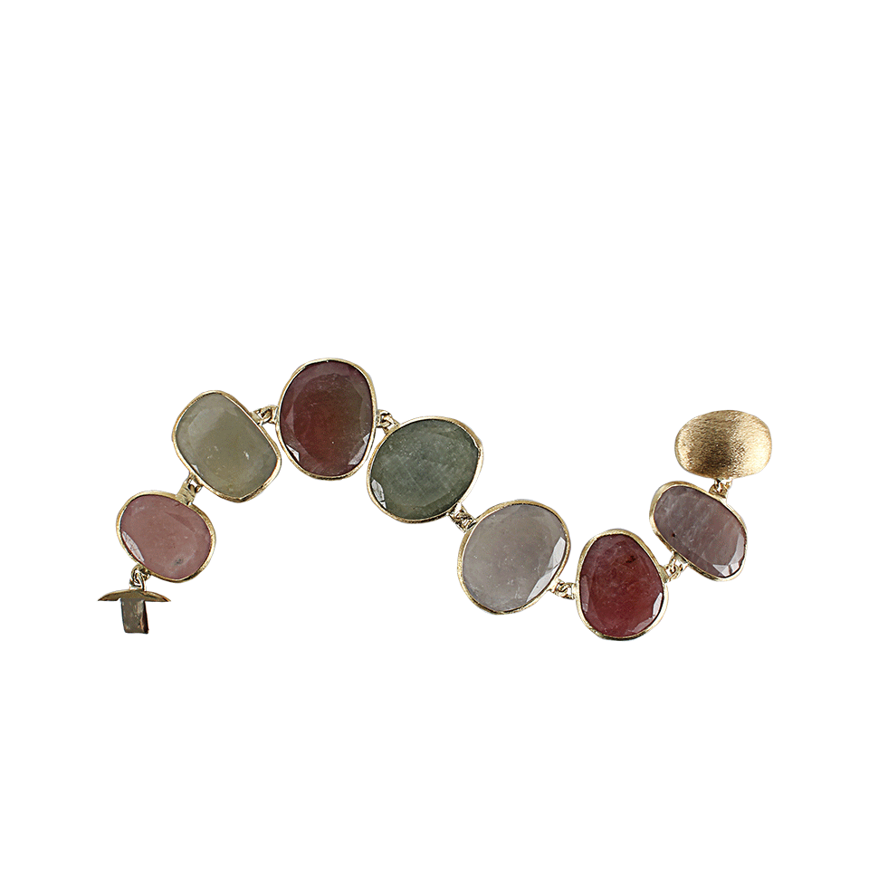 YVEL-Natural Multi Color Sapphire Bracelet-YLW GOLD
